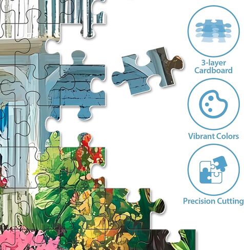 500 Pieces Puzzle for Adults, Beach Dog Flower Puzzle, Recycled Cardboard Jigsaw Puzzles 500 Pieces, Challenging Puzzles Game Home Art Decor Birthday Party Gift Toy for Teens Seniors 20.5 * 15 inch in Kuwait