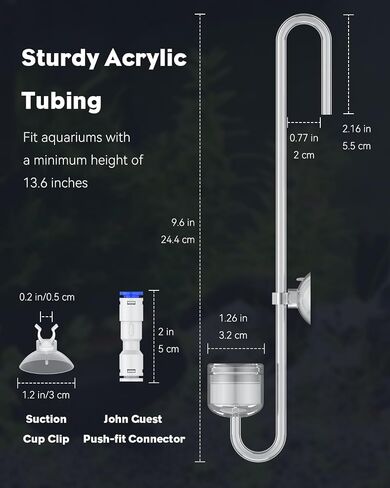 ناشر CO2 Aquarium CO2 Pawfly ، ناشر CO2 من الفولاذ المقاوم للصدأ من الحوض مع صمام فحص مدمج وأكواب شفط لنباتات حوض السمك ، وتوصل خزان السمك مع قرص خزفي محسن in Saudi Arabia