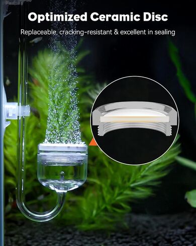 ناشر CO2 Aquarium CO2 Pawfly ، ناشر CO2 من الفولاذ المقاوم للصدأ من الحوض مع صمام فحص مدمج وأكواب شفط لنباتات حوض السمك ، وتوصل خزان السمك مع قرص خزفي محسن in Saudi Arabia