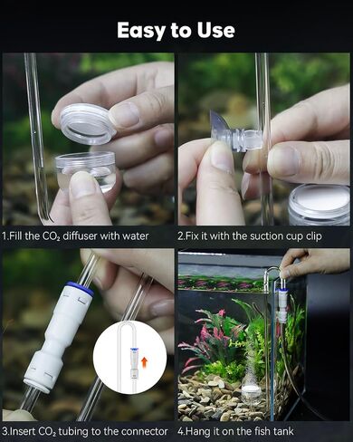 ناشر CO2 Aquarium CO2 Pawfly ، ناشر CO2 من الفولاذ المقاوم للصدأ من الحوض مع صمام فحص مدمج وأكواب شفط لنباتات حوض السمك ، وتوصل خزان السمك مع قرص خزفي محسن in Saudi Arabia