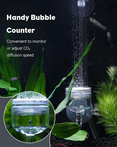 ناشر CO2 Aquarium CO2 Pawfly ، ناشر CO2 من الفولاذ المقاوم للصدأ من الحوض مع صمام فحص مدمج وأكواب شفط لنباتات حوض السمك ، وتوصل خزان السمك مع قرص خزفي محسن in Saudi Arabia