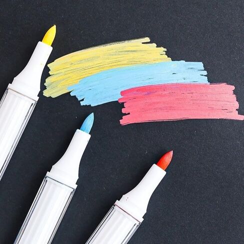 Skin tone Acrylic Paint Pen Markers, 9 Colors Soft Brush Tip Paint Pens for Wood Glass Eggs Rock Painting Canvas Stone Fabric DIY Crafts Making Art Supplies (Skin tone) in Saudi Arabia