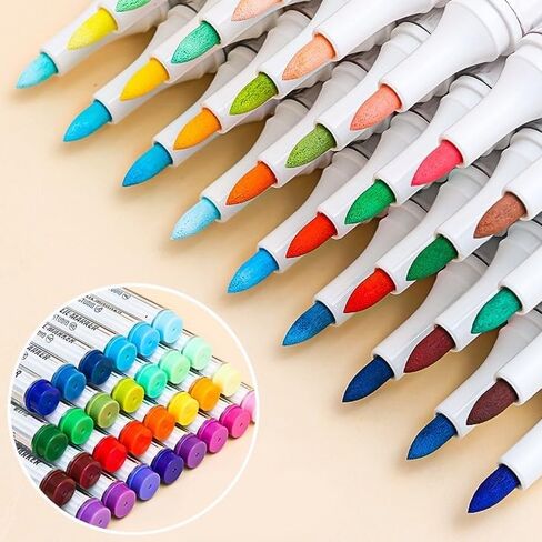 Skin tone Acrylic Paint Pen Markers, 9 Colors Soft Brush Tip Paint Pens for Wood Glass Eggs Rock Painting Canvas Stone Fabric DIY Crafts Making Art Supplies (Skin tone) in Saudi Arabia