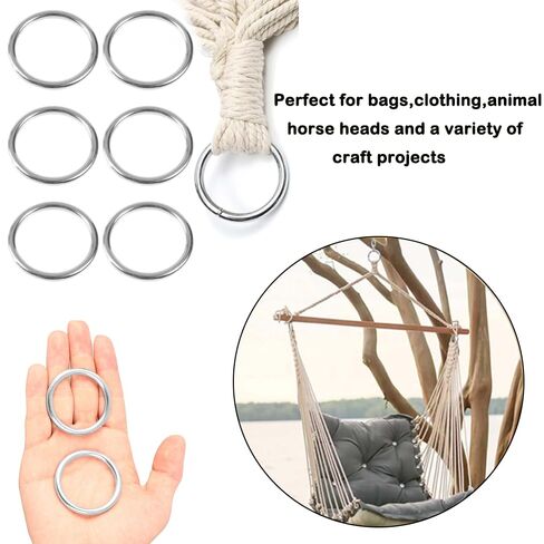 10 حزمة معدنية O ، 2 بوصة 304 حلقات الفولاذ المقاوم للصدأ الحلقات الفولاذ للحلقات ، الصلب الصلبة ، الصلبة متعددة الأغراض المعدنية O-Ring لحزام التخييم ، مقاوم الكلاب ، الأجهزة (50 مم*5 مم × 10pcs) in Kuwait