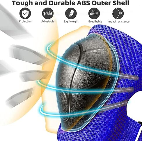 ألوان متدرج الأطفال الأطفال الواقيين مجموعة منصات الركبة للطفل من 2 إلى 14 سنة ، مع قابلة للتعديل حزام الأطفال/ وسادات ركبة الشباب منصات الكوع الحراس الرسغ in Kuwait