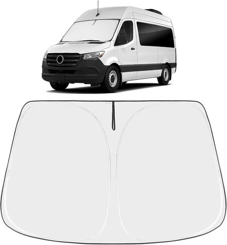 Proadsy الزجاج الأمامي الشمس الظل طوي ظلة حامي مخصص صالح 2007-2024 مرسيدس بنز سبرينتر، Freightliner البضائع طاقم الركاب ملحقات متنقل 2024 ترقية in Kuwait