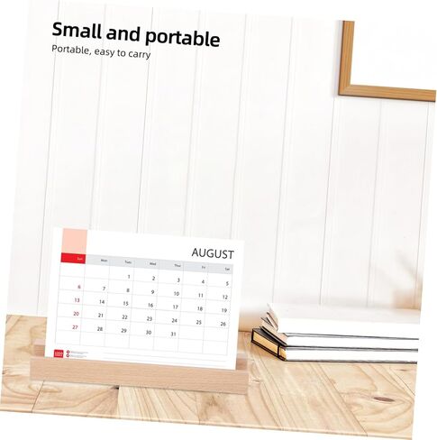 Natural Material Calendar Base Wooden Display Stand Desk Calendar Holder Photo Clamps Wooden Postcard Display in Saudi Arabia