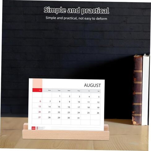 Natural Material Calendar Base Wooden Display Stand Desk Calendar Holder Photo Clamps Wooden Postcard Display in Saudi Arabia
