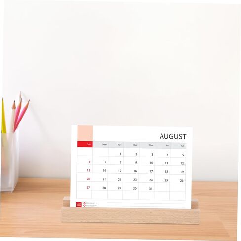 Natural Material Calendar Base Wooden Display Stand Desk Calendar Holder Photo Clamps Wooden Postcard Display in Saudi Arabia