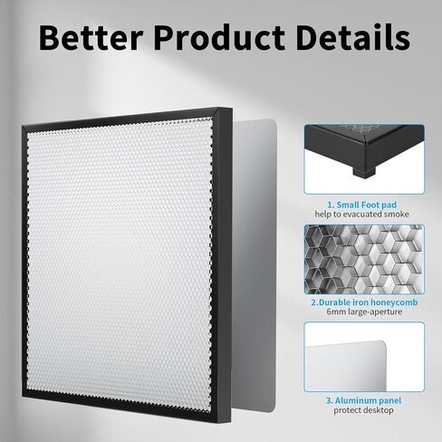 Creality Honeycomb Working Table Set 320x320mm Steel Honeycomb Laser Bed for Laser Cutter Engraver with Steel Sheet and 12 PCS Laser Engraver Raiser for Creality Falcon Laser Cutter and Engraver in Saudi Arabia