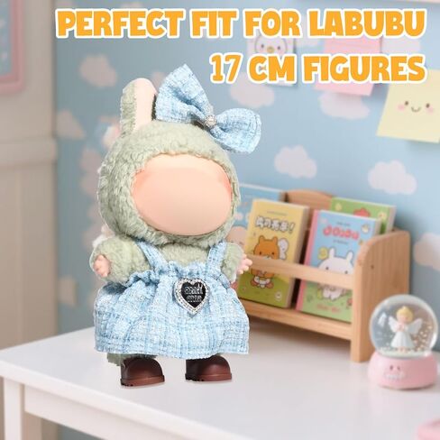AICase for Labubu Clothes/for Labubu Outfits,Clothes Set for 17cm Lububu Doll,2 Piece Set Premium Luxury Chic Dress Clothing for LA BUBU, Girls Stylish Adorable Dolls Clothes Accessories (No Doll)_2 in Saudi Arabia