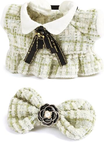 Doll Clothing Set,Tweed Dress for 17cm Dolls(No Doll), Luxury Chic Style Set Accessories Cute Princess Kawaii Outfits Black Crown in Saudi Arabia
