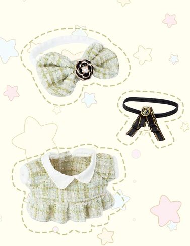 Doll Clothing Set,Tweed Dress for 17cm Dolls(No Doll), Luxury Chic Style Set Accessories Cute Princess Kawaii Outfits Black Crown in Saudi Arabia