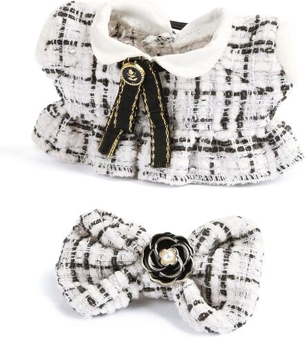 Doll Clothing Set,Tweed Dress for 17cm Dolls(No Doll), Luxury Chic Style Set Accessories Cute Princess Kawaii Outfits Black Crown in Saudi Arabia