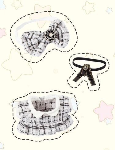 Doll Clothing Set,Tweed Dress for 17cm Dolls(No Doll), Luxury Chic Style Set Accessories Cute Princess Kawaii Outfits Black Crown in Saudi Arabia