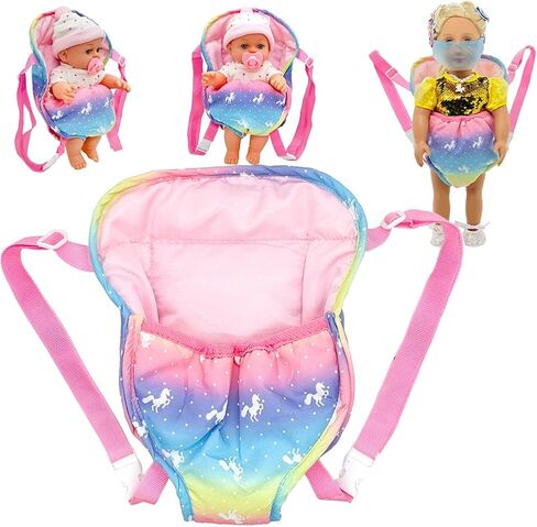 Doll Accessories Baby Doll Carrier Toys Baby Dolls Backpack for 12-18 Inch American OG Doll (Rainbow) in Kuwait