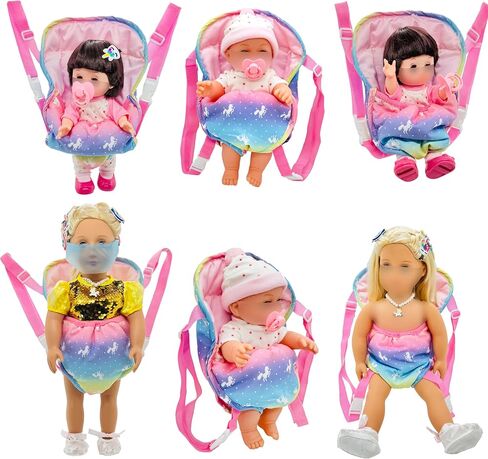 Doll Accessories Baby Doll Carrier Toys Baby Dolls Backpack for 12-18 Inch American OG Doll (Rainbow) in Kuwait