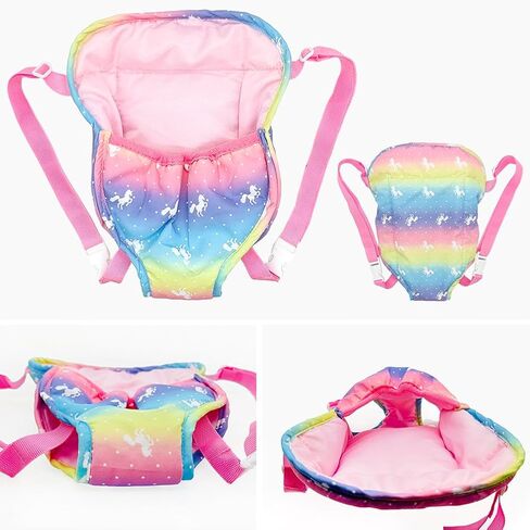 Doll Accessories Baby Doll Carrier Toys Baby Dolls Backpack for 12-18 Inch American OG Doll (Rainbow) in Kuwait