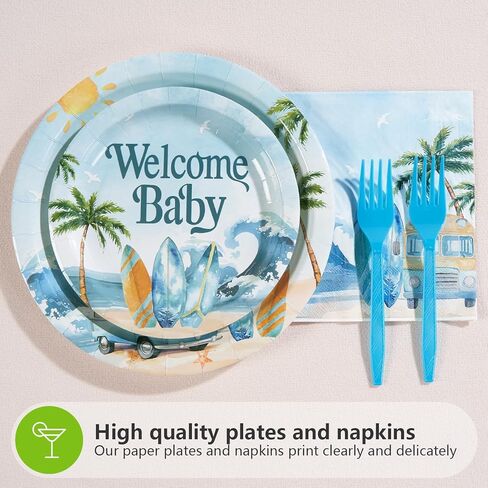 Grencian 96Pcs Pool Party Decorations Pink Flamingo Pool Plates and Napkins Tableware Sets Summer Splish Splash Birthday Decorations for Boys Girls Baby Shower Beach Party Supplies Serves 24 in Saudi Arabia