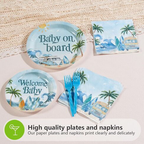 Grencian 96Pcs Pool Party Decorations Pink Flamingo Pool Plates and Napkins Tableware Sets Summer Splish Splash Birthday Decorations for Boys Girls Baby Shower Beach Party Supplies Serves 24 in Saudi Arabia