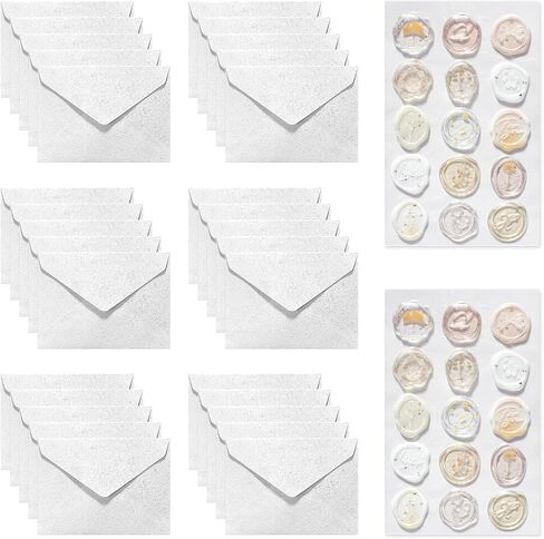 30 Pieces A6 Envelopes with 30 Seal Stickers, 6.32 x 4.45 inch Envelopes for 4 x 6 Wedding Invitation Cards, Greeting Cards, Graduation, Birthday Party Invitations, Blue. in Kuwait