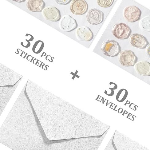 30 Pieces A6 Envelopes with 30 Seal Stickers, 6.32 x 4.45 inch Envelopes for 4 x 6 Wedding Invitation Cards, Greeting Cards, Graduation, Birthday Party Invitations, Blue. in Kuwait
