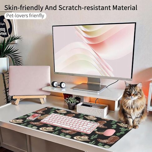 Cool Bow Cowgirl Office Desk Pad 23.6''X11.8''Kawaii Cute Design Desktop Pad Pu Leather Large Mouse Mat Aesthetic Soft Waterproof Non-Slip Table Mat for Girls Women Home Work Computer Game in Saudi Arabia
