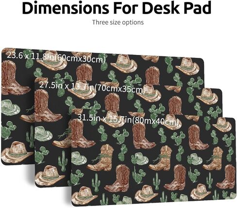 Cool Bow Cowgirl Office Desk Pad 23.6''X11.8''Kawaii Cute Design Desktop Pad Pu Leather Large Mouse Mat Aesthetic Soft Waterproof Non-Slip Table Mat for Girls Women Home Work Computer Game in Saudi Arabia