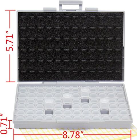 Two AideTek BOXALL72 SMD SMT Resistor Capacitor 1206 0805 0603 Box Organizer Craft Beads Storage 72 Compartments on Each Box in Saudi Arabia