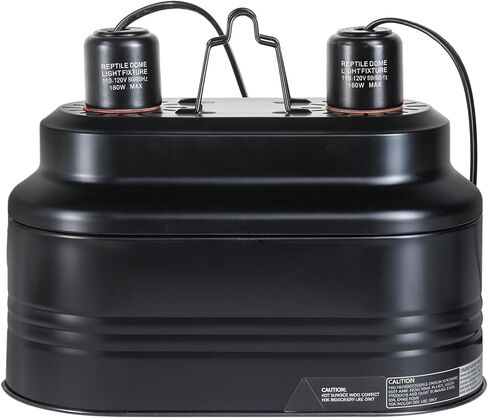 Simple Deluxe Dual Dome Reptile Light Fixture with Separate Switches, Fits Max 160W Reptile Heat Lamp/UVB Light, for Amphibians Terrarium and Tortoise Habitat in Saudi Arabia