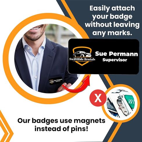 السفن في اليوم التالي Magnet ME UP شارة علامة اسم مغناطيسي مطبوعة مخصصة مع شعار ، 1.5 × 3 بوصة ، ملصق تعريف كامل اللون ، للمدارس ، المكاتب ، الشركات ، المصنوعة في الولايات المتحدة الأمريكية in Kuwait