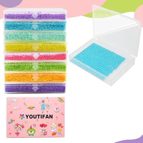 Diamond Art Storage Trays Diamond Painting Storage Trays with Lids, 2-in-1 Diamond Art Storage Containers Case Stackable Diamond Dotz Accessories Tools (16Pcs Storage Set) in Saudi Arabia