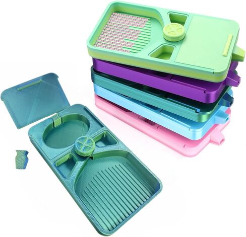 1 Piece Diamond Painting Tray, 2 in 1 Multi-Functional Diamond Painting Art Tray, Portable Split Diamond Tray with Flap (Gradient Purple) in Saudi Arabia