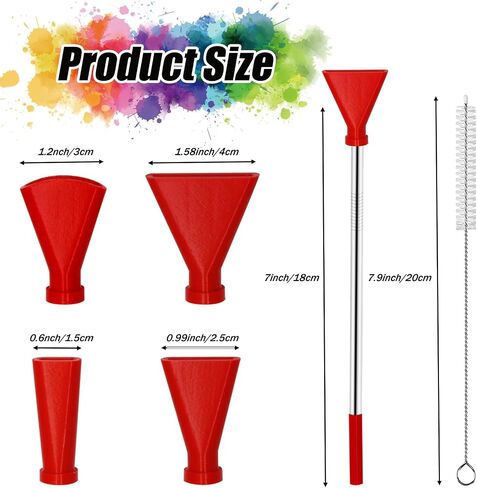 4pcs فوهات القش الفولاذ المقاوم للصدأ الفولاذ المقاوم المقاوم للصدأ مجموعة لوازم صب الطلاء الأكريلي in Kuwait