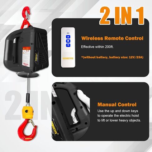 Power Electric Portable Hoist Winch 1500LBS, 3 in 1 Electric Cable Hoist 110V 25 FT with Lifting Strap, Electric Hoist Lift Ceiling Winch for Lifting Towing in Saudi Arabia