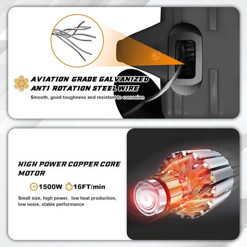 Power Electric Portable Hoist Winch 1500LBS, 3 in 1 Electric Cable Hoist 110V 25 FT with Lifting Strap, Electric Hoist Lift Ceiling Winch for Lifting Towing in Saudi Arabia