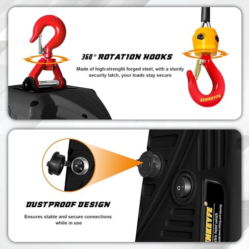 Power Electric Portable Hoist Winch 1500LBS, 3 in 1 Electric Cable Hoist 110V 25 FT with Lifting Strap, Electric Hoist Lift Ceiling Winch for Lifting Towing in Saudi Arabia