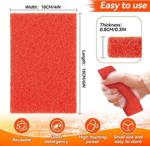 Heavy Duty Scouring Pad - 12PCS Scouring Pads for Heavy Duty Cleaning Scrubbing Pads for Kitchen Bathroom Household Cleaning Dish Scrubber Scrub Sponges for Oven Barbecue Grill Bathtub in Saudi Arabia