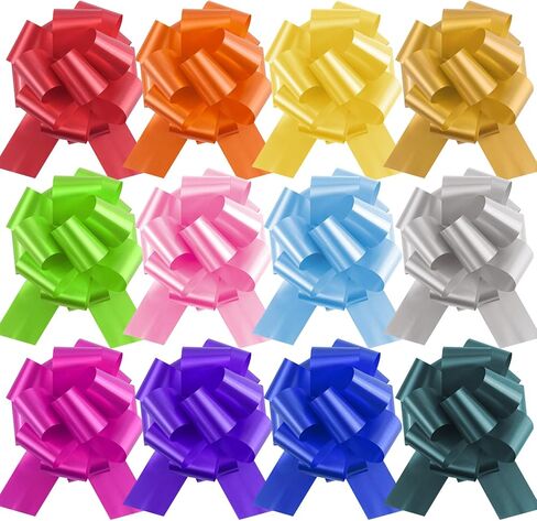 12pcs سحب أقواس لالتفاف الهدايا ، 6 بوصات هدية القوس للسلال عيد الميلاد يعرض زهرة باقة عيد ميلاد شريط الزفاف أقواس الزفاف (ألوان متعددة) in Kuwait