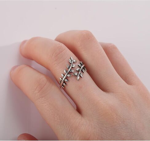 افيكون خواتم نحاسية قابلة للتعديل مطلية بالروديوم على شكل ورقة شجر للنساء، خواتم كرمة عتيقة، خواتم زهرة الاقحوان، خواتم مفرغة، معدن غير ثمين، بدون احجار كريمة in Kuwait