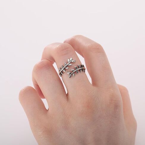 افيكون خواتم نحاسية قابلة للتعديل مطلية بالروديوم على شكل ورقة شجر للنساء، خواتم كرمة عتيقة، خواتم زهرة الاقحوان، خواتم مفرغة، معدن غير ثمين، بدون احجار كريمة in Kuwait