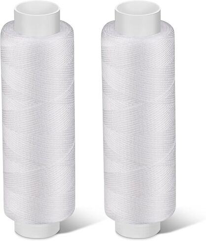 Bupete 2 Rolls White Thread for Sewing, 200 Yards Each Roll Sewing Thread, Polyester Threads for Sewing Machine Embroidery Hand Stitching in Saudi Arabia