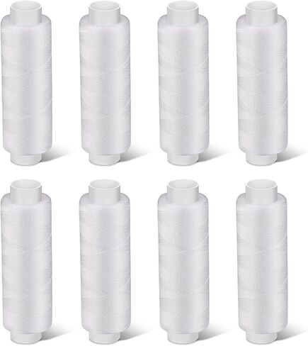 Bupete 2 Rolls White Thread for Sewing, 200 Yards Each Roll Sewing Thread, Polyester Threads for Sewing Machine Embroidery Hand Stitching in Kuwait
