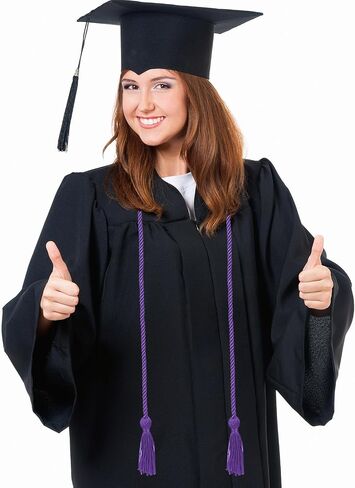 Graduation Honor Cord 68" Grad Braided Honor Cords with Tassel Honor Rope Grad Cords for Graduation Students Bachelor Master Doctoral Gown Grad Decor (Purple) in Saudi Arabia