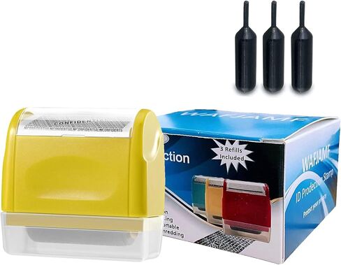 ختم سرقة الهوية من WAFJAMF Roller Stamp مثالي لحماية الخصوصية (أحمر) in Kuwait