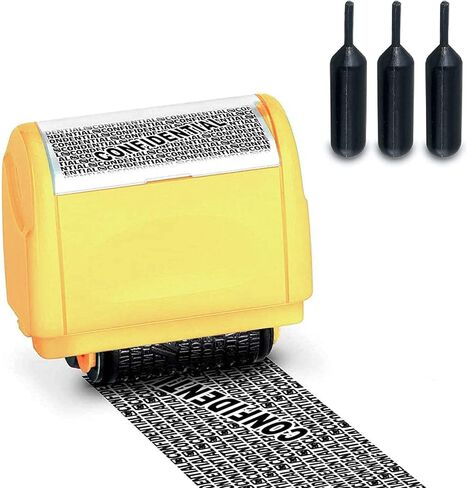 ختم سرقة الهوية من WAFJAMF Roller Stamp مثالي لحماية الخصوصية (أحمر) in Kuwait