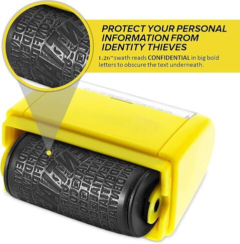 ختم سرقة الهوية من WAFJAMF Roller Stamp مثالي لحماية الخصوصية (أحمر) in Kuwait