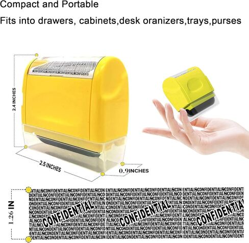 ختم سرقة الهوية من WAFJAMF Roller Stamp مثالي لحماية الخصوصية (أحمر) in Kuwait