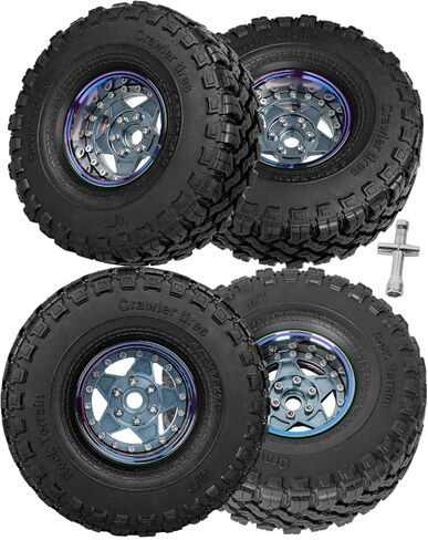 RC Aluminium 1.9in إطارات الإطارات و 1.9in ترقيات حافة العجلات Beadlock جزء لـ 1/10 RC Crawler SCX10 TRX4 VS4-10 GEN8.AOLLY RIM 1.9inch Beadlock Wheel Hub Rim （Brown）） in Saudi Arabia