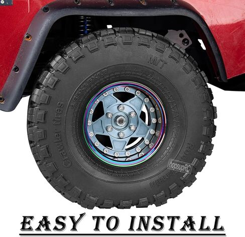 RC Aluminium 1.9in إطارات الإطارات و 1.9in ترقيات حافة العجلات Beadlock جزء لـ 1/10 RC Crawler SCX10 TRX4 VS4-10 GEN8.AOLLY RIM 1.9inch Beadlock Wheel Hub Rim （Brown）） in Saudi Arabia